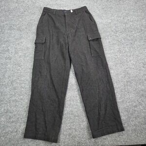 Gap Cargo Pants Mens 34x29 Gray Wool Blend Straight Leg Trouser Workwear Vintage